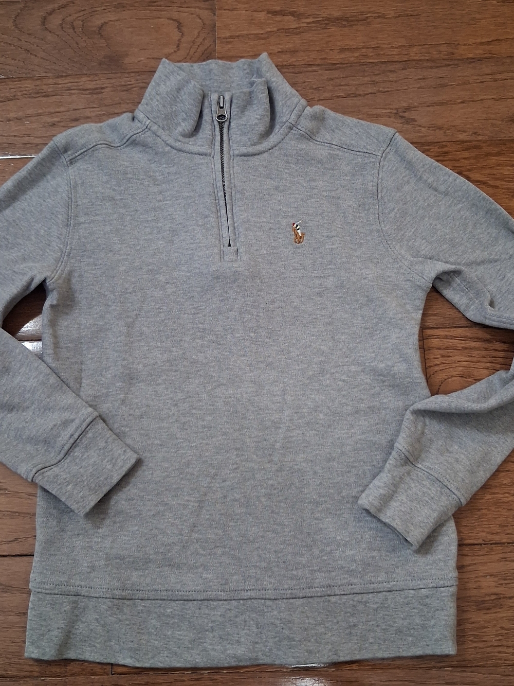 Polo Ralph Lauren Boys Heather Gray Quarter Zip Pullover Sweatshirt Size 6